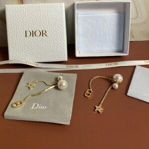 ✨ Stunning Dior Tribales Earrings - Pearls & Gold with Rhinestones ✨